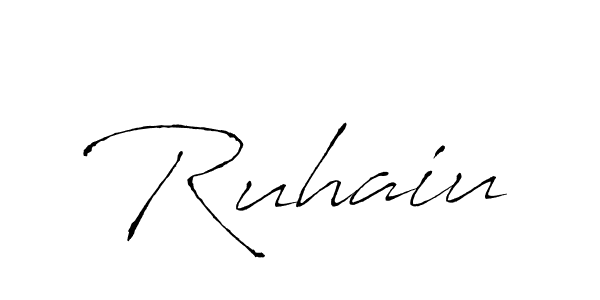 Also You can easily find your signature by using the search form. We will create Ruhaiu name handwritten signature images for you free of cost using Antro_Vectra sign style. Ruhaiu signature style 6 images and pictures png