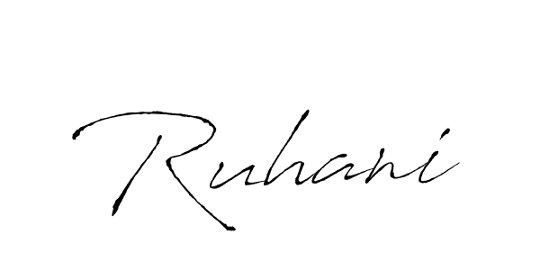 Use a signature maker to create a handwritten signature online. With this signature software, you can design (Antro_Vectra) your own signature for name Ruhani. Ruhani signature style 6 images and pictures png