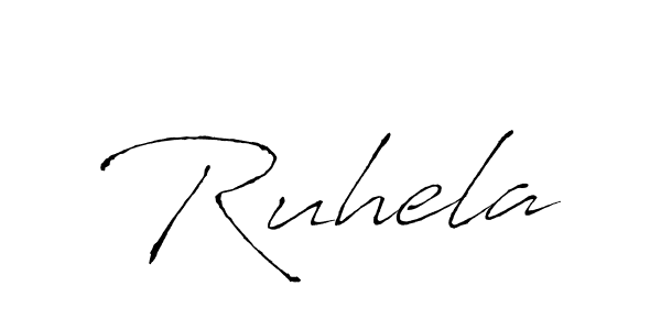 Use a signature maker to create a handwritten signature online. With this signature software, you can design (Antro_Vectra) your own signature for name Ruhela. Ruhela signature style 6 images and pictures png