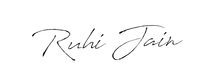 How to make Ruhi Jain name signature. Use Antro_Vectra style for creating short signs online. This is the latest handwritten sign. Ruhi Jain signature style 6 images and pictures png