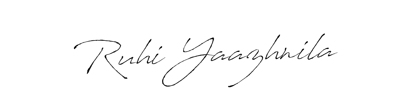 Make a beautiful signature design for name Ruhi Yaazhnila. With this signature (Antro_Vectra) style, you can create a handwritten signature for free. Ruhi Yaazhnila signature style 6 images and pictures png
