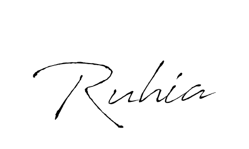 Make a beautiful signature design for name Ruhia. With this signature (Antro_Vectra) style, you can create a handwritten signature for free. Ruhia signature style 6 images and pictures png