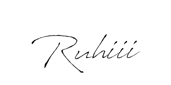 Design your own signature with our free online signature maker. With this signature software, you can create a handwritten (Antro_Vectra) signature for name Ruhiii. Ruhiii signature style 6 images and pictures png