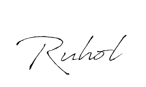 Antro_Vectra is a professional signature style that is perfect for those who want to add a touch of class to their signature. It is also a great choice for those who want to make their signature more unique. Get Ruhol name to fancy signature for free. Ruhol signature style 6 images and pictures png