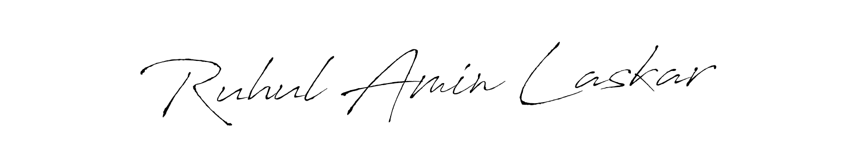 Design your own signature with our free online signature maker. With this signature software, you can create a handwritten (Antro_Vectra) signature for name Ruhul Amin Laskar. Ruhul Amin Laskar signature style 6 images and pictures png