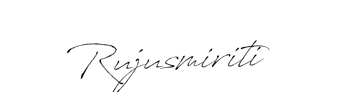 Make a beautiful signature design for name Rujusmiriti. With this signature (Antro_Vectra) style, you can create a handwritten signature for free. Rujusmiriti signature style 6 images and pictures png