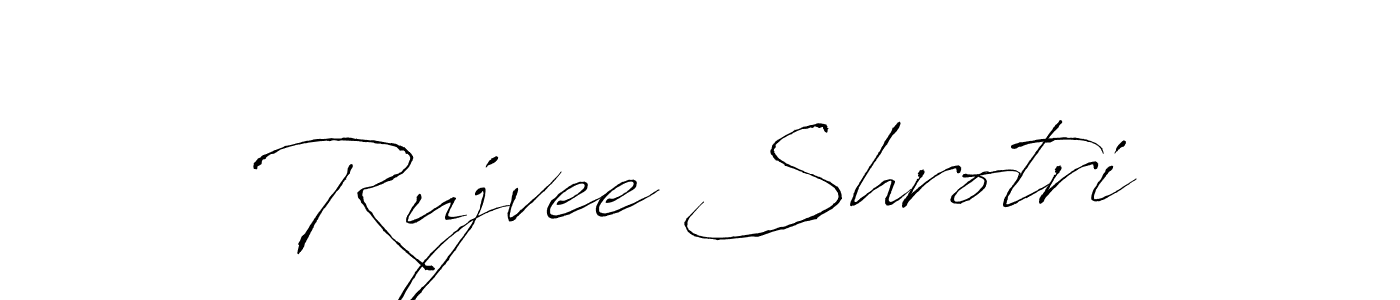 You should practise on your own different ways (Antro_Vectra) to write your name (Rujvee Shrotri) in signature. don't let someone else do it for you. Rujvee Shrotri signature style 6 images and pictures png