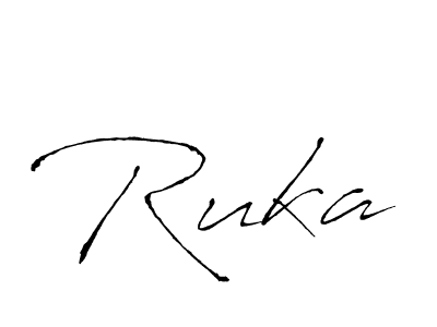 Design your own signature with our free online signature maker. With this signature software, you can create a handwritten (Antro_Vectra) signature for name Ruka. Ruka signature style 6 images and pictures png
