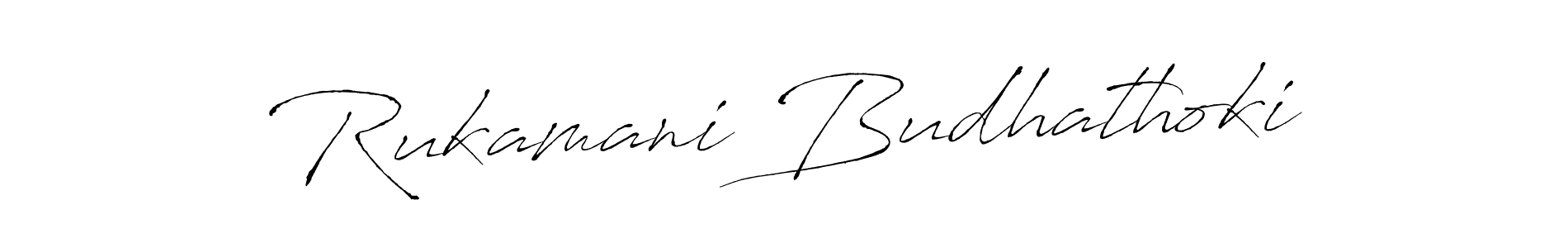How to make Rukamani Budhathoki signature? Antro_Vectra is a professional autograph style. Create handwritten signature for Rukamani Budhathoki name. Rukamani Budhathoki signature style 6 images and pictures png