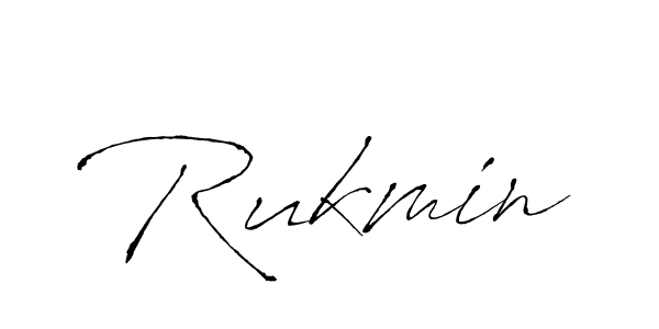 How to make Rukmin name signature. Use Antro_Vectra style for creating short signs online. This is the latest handwritten sign. Rukmin signature style 6 images and pictures png