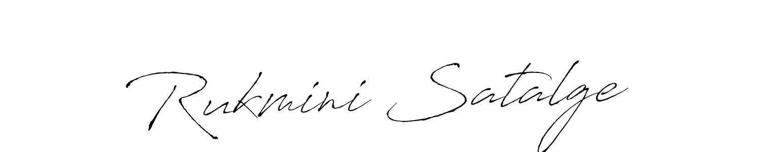 How to make Rukmini Satalge name signature. Use Antro_Vectra style for creating short signs online. This is the latest handwritten sign. Rukmini Satalge signature style 6 images and pictures png