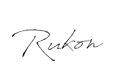 How to make Rukon signature? Antro_Vectra is a professional autograph style. Create handwritten signature for Rukon name. Rukon signature style 6 images and pictures png
