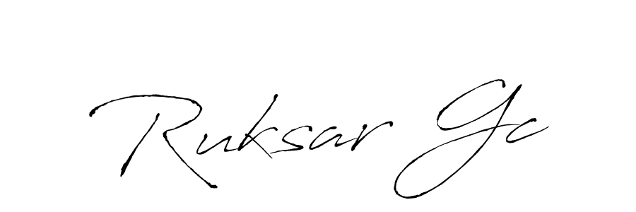 Make a beautiful signature design for name Ruksar Gc. With this signature (Antro_Vectra) style, you can create a handwritten signature for free. Ruksar Gc signature style 6 images and pictures png