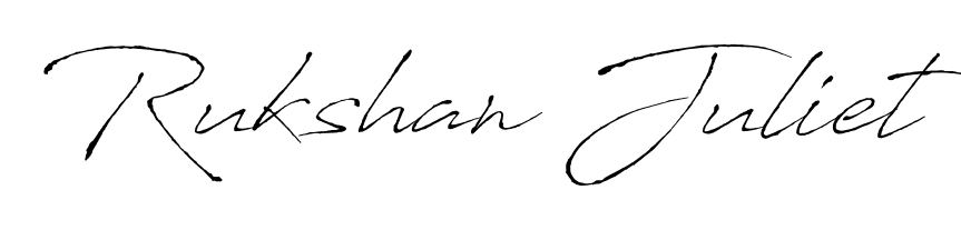 Personalize your online presence with Rukshan Juliet signature rendered in elegant Antro_Vectra font. Great for website footers and blogs. Rukshan Juliet signature style 6 images and pictures png