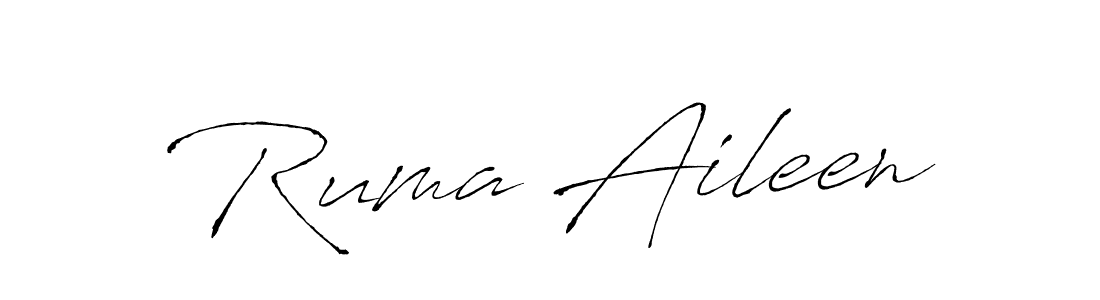 Also we have Ruma Aileen name is the best signature style. Create professional handwritten signature collection using Antro_Vectra autograph style. Ruma Aileen signature style 6 images and pictures png