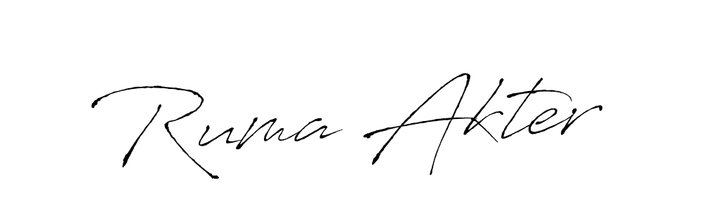 Design your own signature with our free online signature maker. With this signature software, you can create a handwritten (Antro_Vectra) signature for name Ruma Akter. Ruma Akter signature style 6 images and pictures png