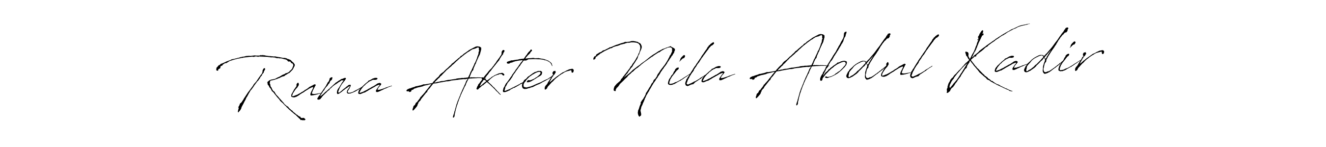 Make a beautiful signature design for name Ruma Akter Nila Abdul Kadir. With this signature (Antro_Vectra) style, you can create a handwritten signature for free. Ruma Akter Nila Abdul Kadir signature style 6 images and pictures png