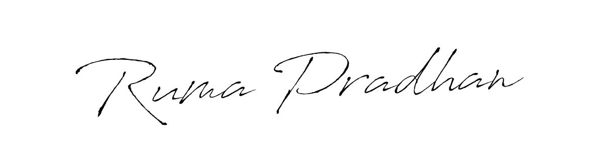 Make a beautiful signature design for name Ruma Pradhan. With this signature (Antro_Vectra) style, you can create a handwritten signature for free. Ruma Pradhan signature style 6 images and pictures png