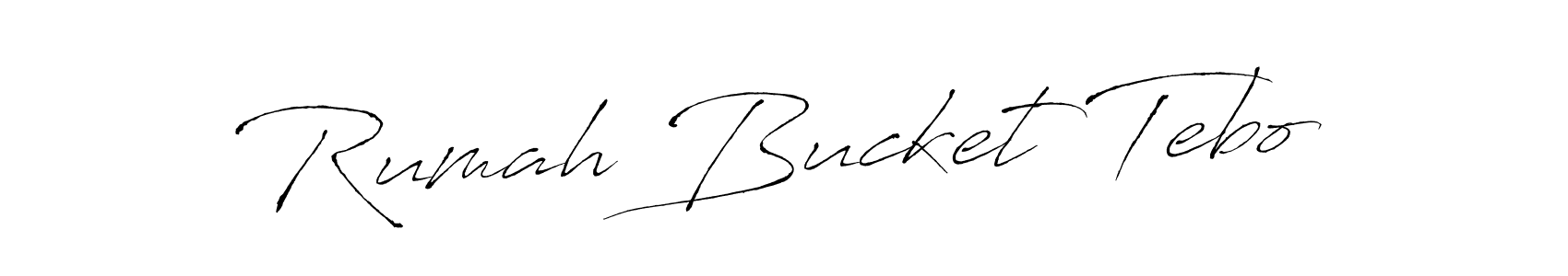 Rumah Bucket Tebo stylish signature style. Best Handwritten Sign (Antro_Vectra) for my name. Handwritten Signature Collection Ideas for my name Rumah Bucket Tebo. Rumah Bucket Tebo signature style 6 images and pictures png