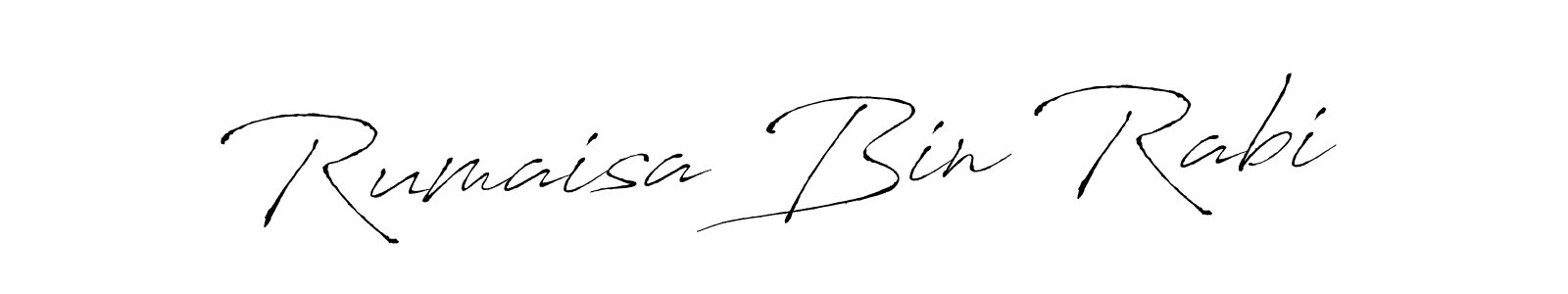 Design your own signature with our free online signature maker. With this signature software, you can create a handwritten (Antro_Vectra) signature for name Rumaisa Bin Rabi. Rumaisa Bin Rabi signature style 6 images and pictures png