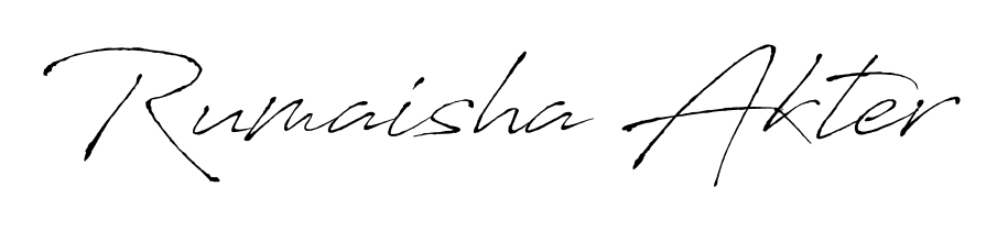 Personalize your online presence with Rumaisha Akter signature rendered in elegant Antro_Vectra font. Great for website footers and blogs. Rumaisha Akter signature style 6 images and pictures png