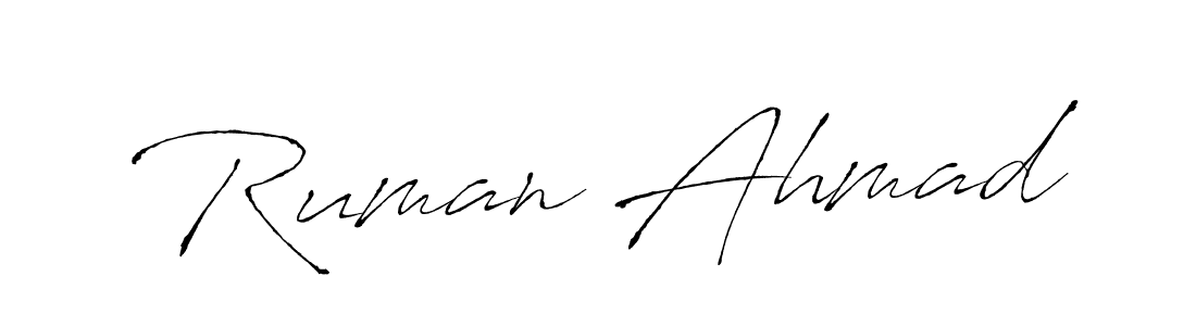 How to make Ruman Ahmad name signature. Use Antro_Vectra style for creating short signs online. This is the latest handwritten sign. Ruman Ahmad signature style 6 images and pictures png