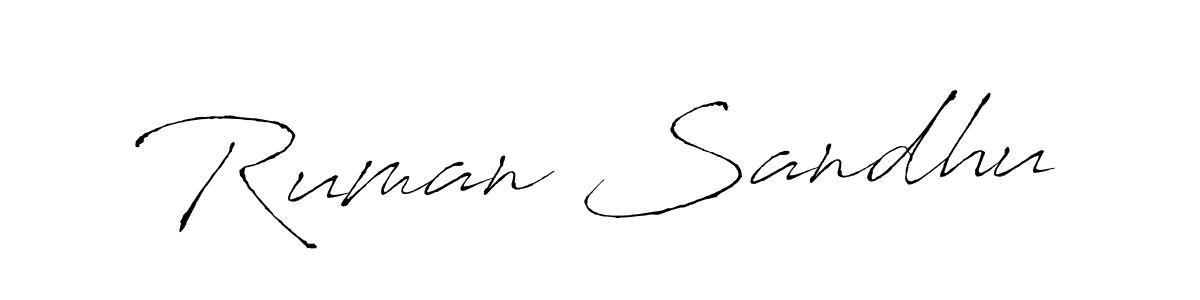 Create a beautiful signature design for name Ruman Sandhu. With this signature (Antro_Vectra) fonts, you can make a handwritten signature for free. Ruman Sandhu signature style 6 images and pictures png