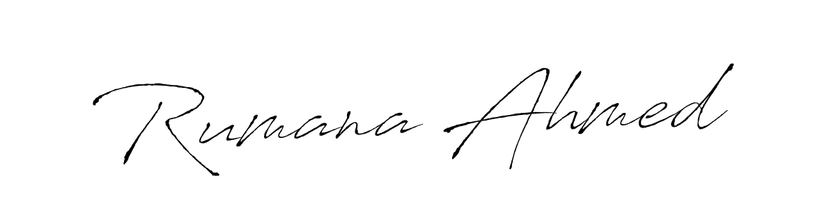 How to make Rumana Ahmed signature? Antro_Vectra is a professional autograph style. Create handwritten signature for Rumana Ahmed name. Rumana Ahmed signature style 6 images and pictures png