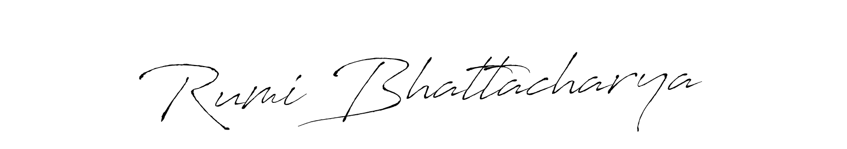 The best way (Antro_Vectra) to make a short signature is to pick only two or three words in your name. The name Rumi Bhattacharya include a total of six letters. For converting this name. Rumi Bhattacharya signature style 6 images and pictures png