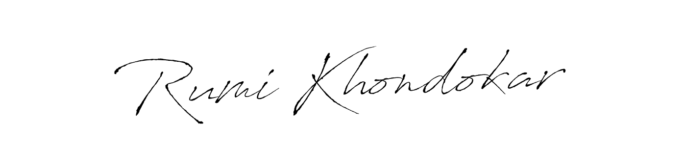 Design your own signature with our free online signature maker. With this signature software, you can create a handwritten (Antro_Vectra) signature for name Rumi Khondokar. Rumi Khondokar signature style 6 images and pictures png