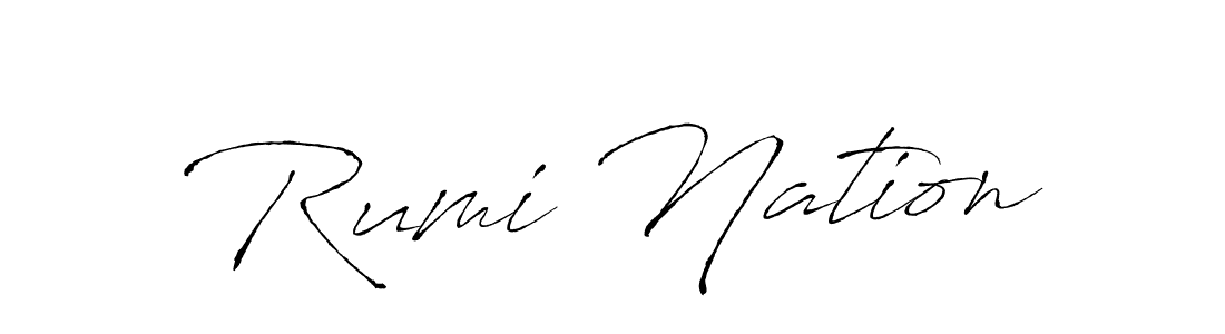 Create a beautiful signature design for name Rumi Nation. With this signature (Antro_Vectra) fonts, you can make a handwritten signature for free. Rumi Nation signature style 6 images and pictures png