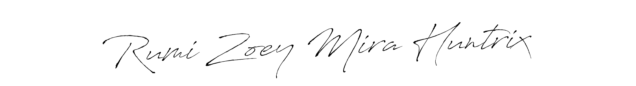 It looks lik you need a new signature style for name Rumi Zoey Mira Huntrix. Design unique handwritten (Antro_Vectra) signature with our free signature maker in just a few clicks. Rumi Zoey Mira Huntrix signature style 6 images and pictures png