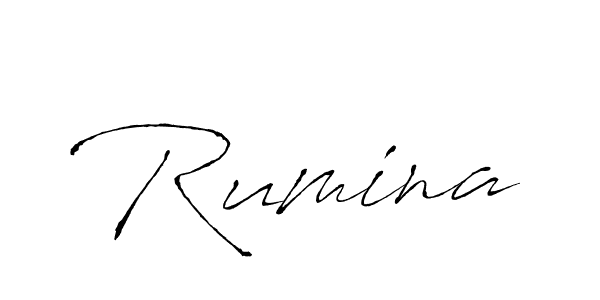 Design your own signature with our free online signature maker. With this signature software, you can create a handwritten (Antro_Vectra) signature for name Rumina. Rumina signature style 6 images and pictures png