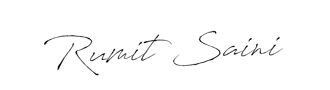 Create a beautiful signature design for name Rumit Saini. With this signature (Antro_Vectra) fonts, you can make a handwritten signature for free. Rumit Saini signature style 6 images and pictures png