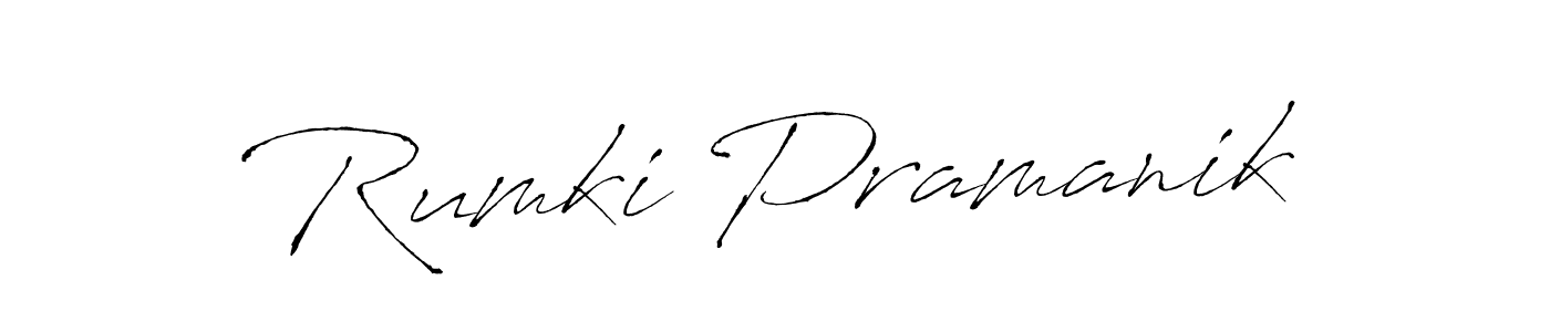 Make a beautiful signature design for name Rumki Pramanik. With this signature (Antro_Vectra) style, you can create a handwritten signature for free. Rumki Pramanik signature style 6 images and pictures png