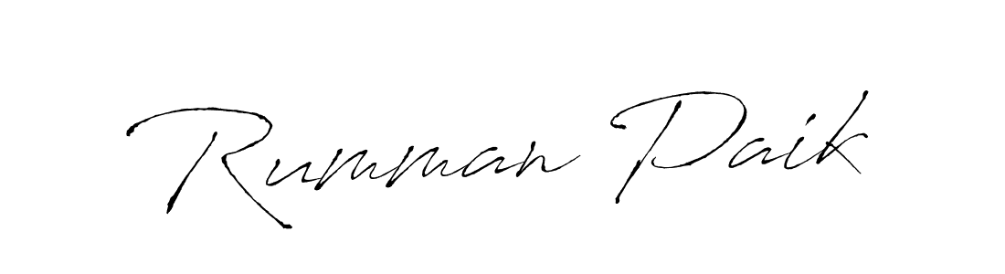 Make a beautiful signature design for name Rumman Paik. With this signature (Antro_Vectra) style, you can create a handwritten signature for free. Rumman Paik signature style 6 images and pictures png