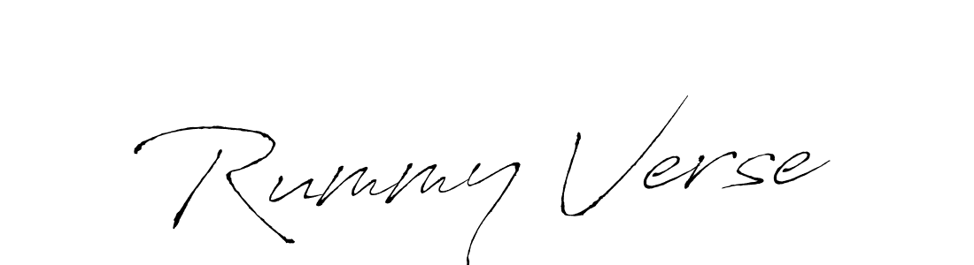 Similarly Antro_Vectra is the best handwritten signature design. Signature creator online .You can use it as an online autograph creator for name Rummy Verse. Rummy Verse signature style 6 images and pictures png