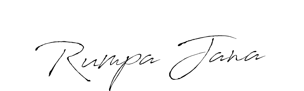 How to make Rumpa Jana name signature. Use Antro_Vectra style for creating short signs online. This is the latest handwritten sign. Rumpa Jana signature style 6 images and pictures png