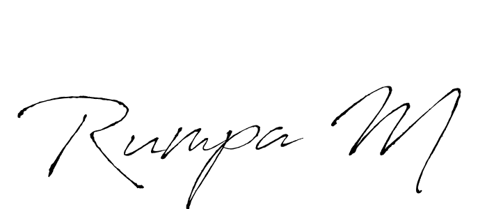How to make Rumpa M signature? Antro_Vectra is a professional autograph style. Create handwritten signature for Rumpa M name. Rumpa M signature style 6 images and pictures png