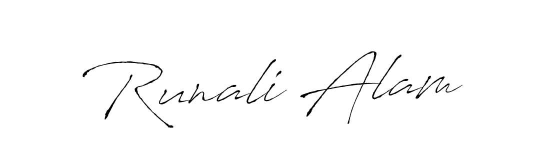 Similarly Antro_Vectra is the best handwritten signature design. Signature creator online .You can use it as an online autograph creator for name Runali Alam. Runali Alam signature style 6 images and pictures png