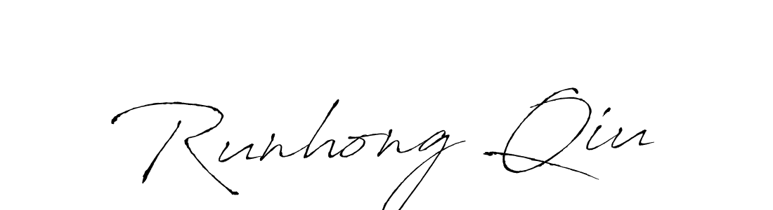 How to make Runhong Qiu signature? Antro_Vectra is a professional autograph style. Create handwritten signature for Runhong Qiu name. Runhong Qiu signature style 6 images and pictures png