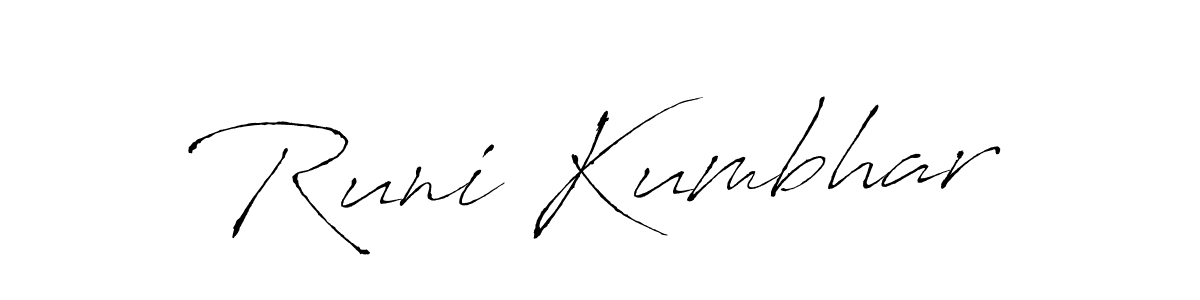 It looks lik you need a new signature style for name Runi Kumbhar. Design unique handwritten (Antro_Vectra) signature with our free signature maker in just a few clicks. Runi Kumbhar signature style 6 images and pictures png