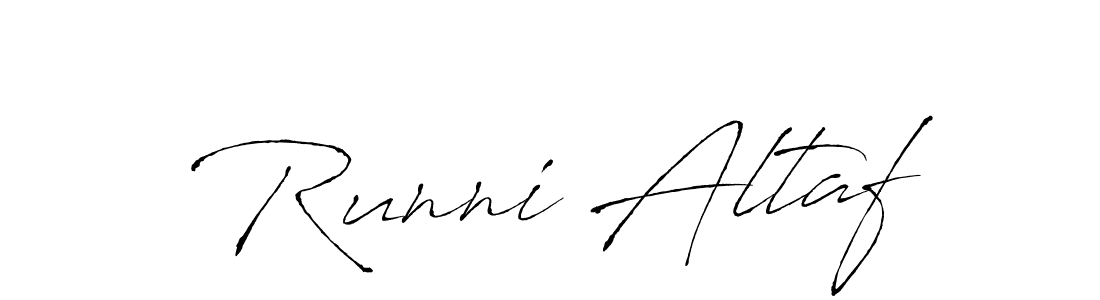 Also You can easily find your signature by using the search form. We will create Runni Altaf name handwritten signature images for you free of cost using Antro_Vectra sign style. Runni Altaf signature style 6 images and pictures png