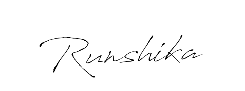 Use a signature maker to create a handwritten signature online. With this signature software, you can design (Antro_Vectra) your own signature for name Runshika. Runshika signature style 6 images and pictures png