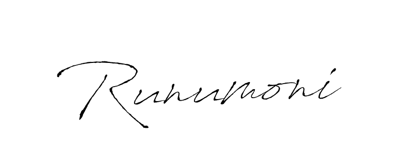 Create a beautiful signature design for name Runumoni. With this signature (Antro_Vectra) fonts, you can make a handwritten signature for free. Runumoni signature style 6 images and pictures png