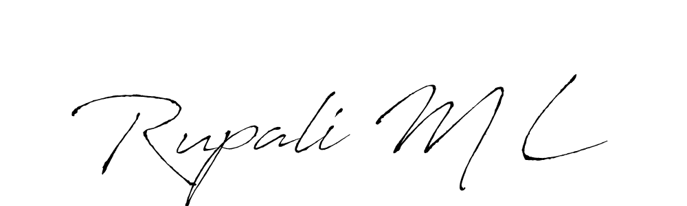 Antro_Vectra is a professional signature style that is perfect for those who want to add a touch of class to their signature. It is also a great choice for those who want to make their signature more unique. Get Rupali M L name to fancy signature for free. Rupali M L signature style 6 images and pictures png