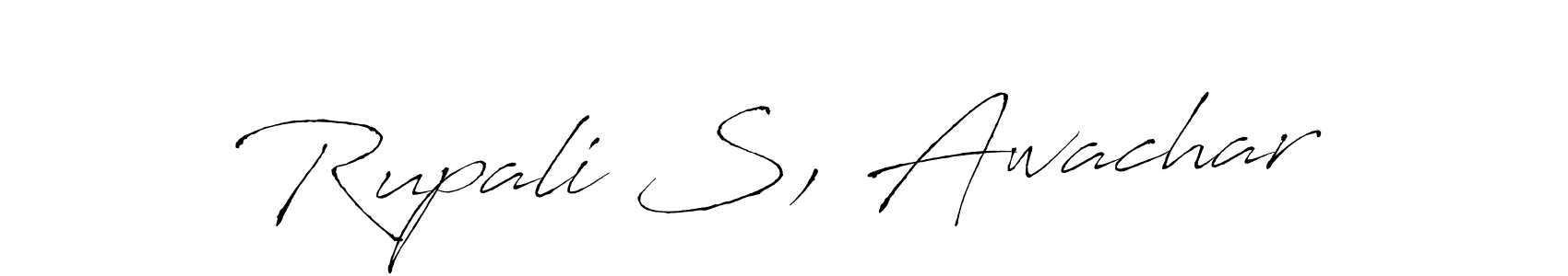 The best way (Antro_Vectra) to make a short signature is to pick only two or three words in your name. The name Rupali S, Awachar include a total of six letters. For converting this name. Rupali S, Awachar signature style 6 images and pictures png