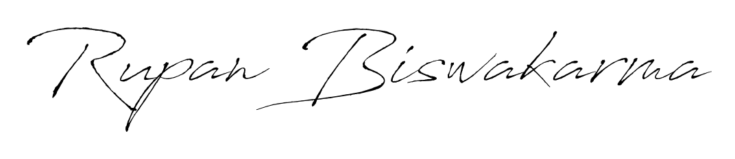 A timeless handwritten aesthetic for Rupan Biswakarma. The Antro_Vectra font gives your signature a handcrafted feel with natural curves. Rupan Biswakarma signature style 6 images and pictures png