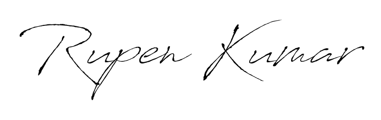 A modern signature idea for name Rupen Kumar using Antro_Vectra font. Clean strokes and elegant curves make it stand out instantly. Rupen Kumar signature style 6 images and pictures png