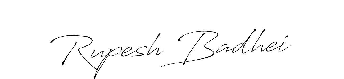 Also You can easily find your signature by using the search form. We will create Rupesh Badhei name handwritten signature images for you free of cost using Antro_Vectra sign style. Rupesh Badhei signature style 6 images and pictures png